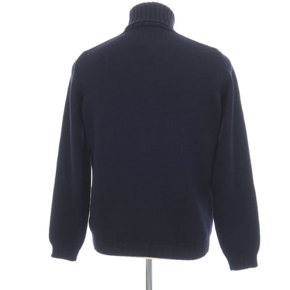 【中古】ロベルトコリーナ ROBERTO COLLINA ミドルゲージ ウール タートルネック プルオーバーニット ダークネイビー【サイズ46】【 状態ランクB 】【 メンズ 】