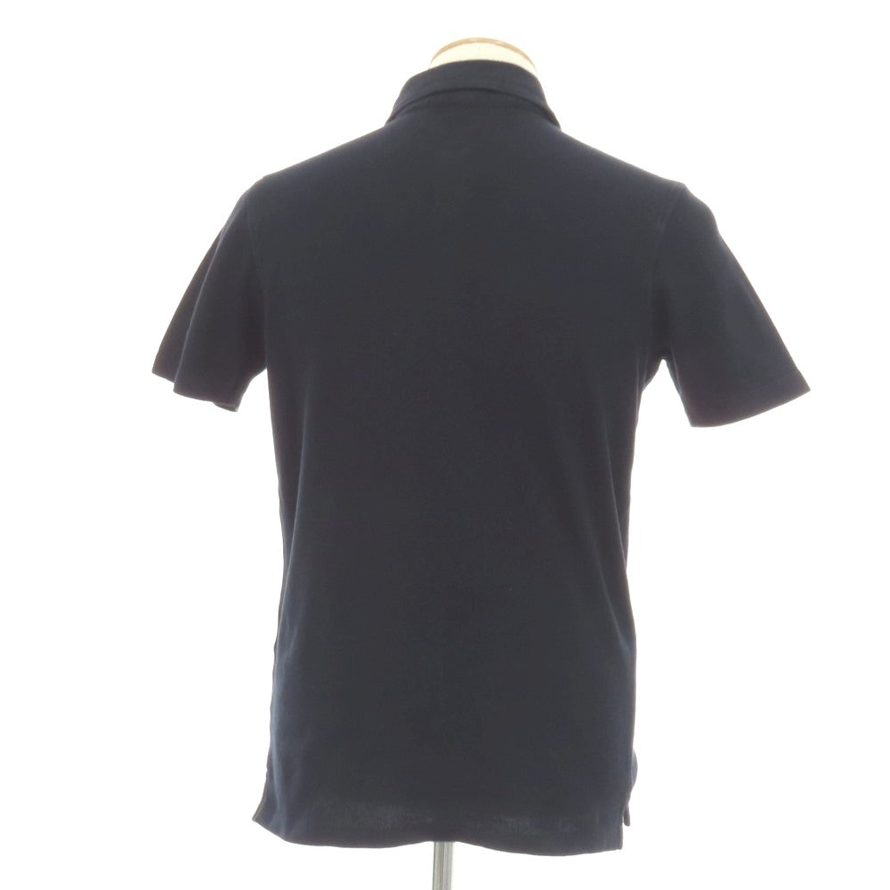 【中古】クルチアーニ CRUCIANI コットン 鹿の子 半袖ポロシャツ ネイビー【サイズ46】【 状態ランクC 】【 メンズ 】