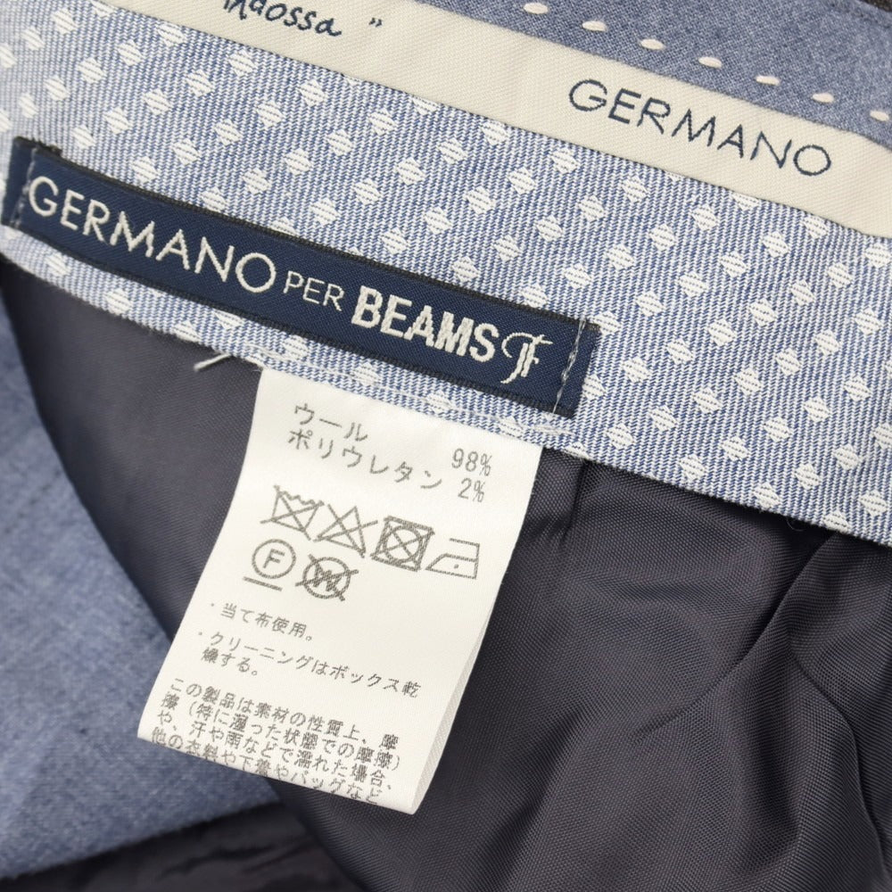 【中古】ジェルマーノ GERMANO BEAMS F別注 ストレッチ ウール ドレススラックスパンツ ダークグレー【サイズ46】【 状態ランクA 】【 メンズ 】