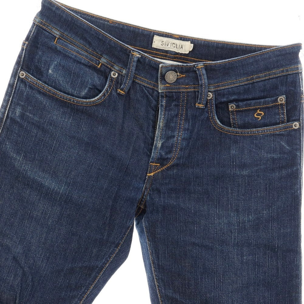 【中古】シビリア SIVIGLIA ストレッチ コットン デニムパンツ ジーンズ ネイビー【サイズ31】【 状態ランクC 】【 メンズ 】