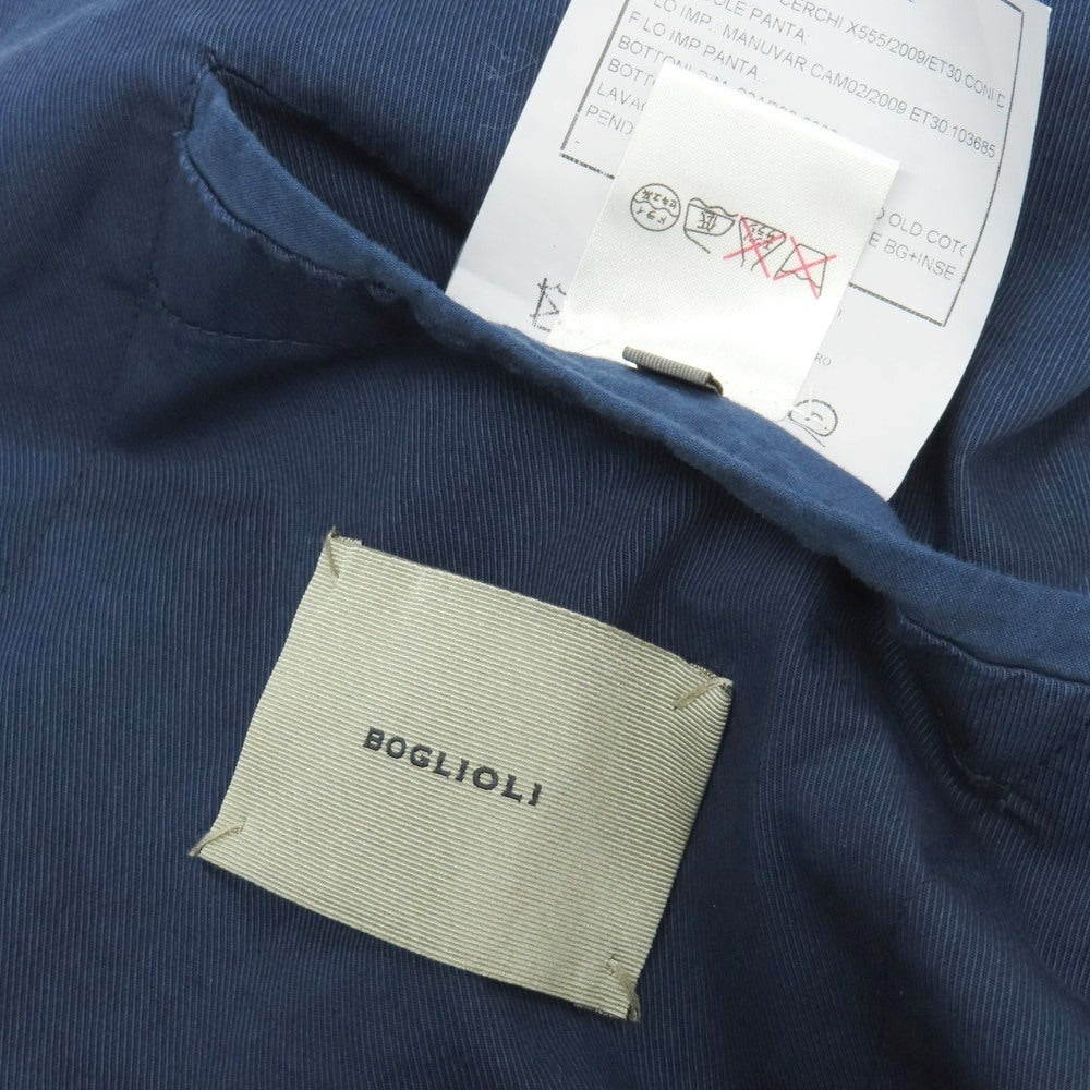 【中古】ボリオリ BOGLIOLI COAT ストレッチ コットン 3B カジュアルジャケット ライトネイビー【サイズ44】【 状態ランクC 】【 メンズ 】