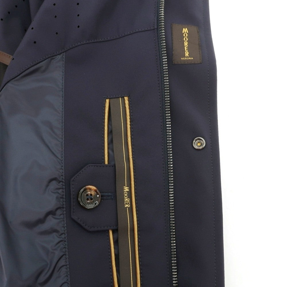 【中古】ムーレー MOORER PETRARCA-GS ストレッチナイロン フーデッドコート ネイビー【サイズ48】【 状態ランクC 】【 メンズ 】