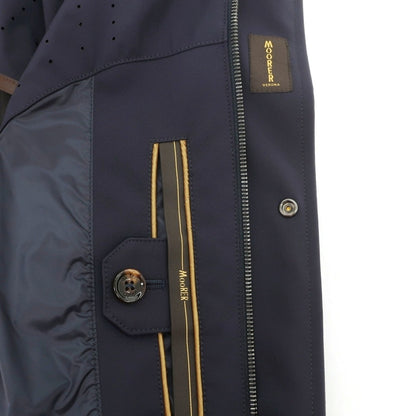 【中古】ムーレー MOORER PETRARCA-GS ストレッチナイロン フーデッドコート ネイビー【サイズ48】【 状態ランクC 】【 メンズ 】