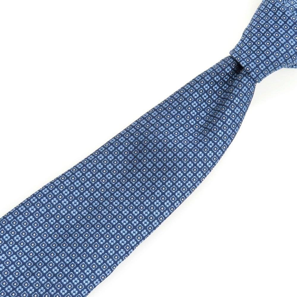 【中古】アットヴァンヌッチ Atto Vannucci シルク 小紋柄ネクタイ ネイビーxライトブルー【 状態ランクA 】【 メンズ 】