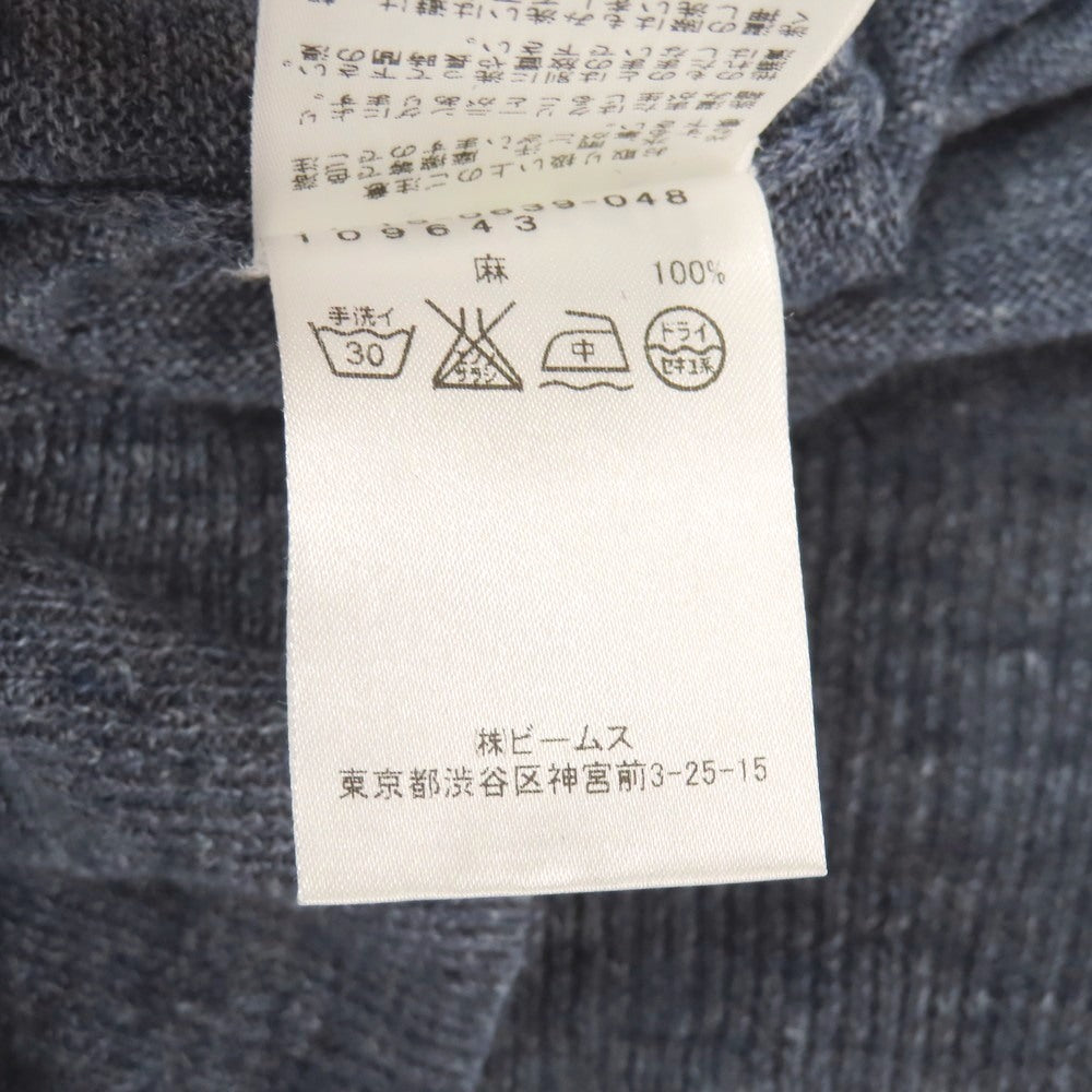 【中古】ビームスプラス BEAMS PLUS フランダースリネン ニット カーディガン ネイビー【サイズS】【 状態ランクB 】【 メンズ 】