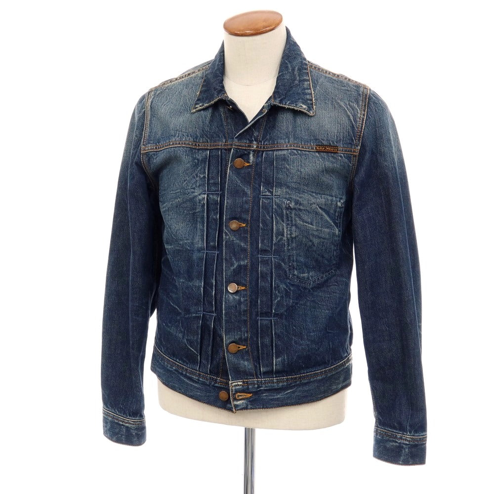 【中古】ヌーディージーンズ Nudie Jeans SONNY コットン デニムジャケット ネイビー【サイズM】【 状態ランクB 】【 メンズ 】