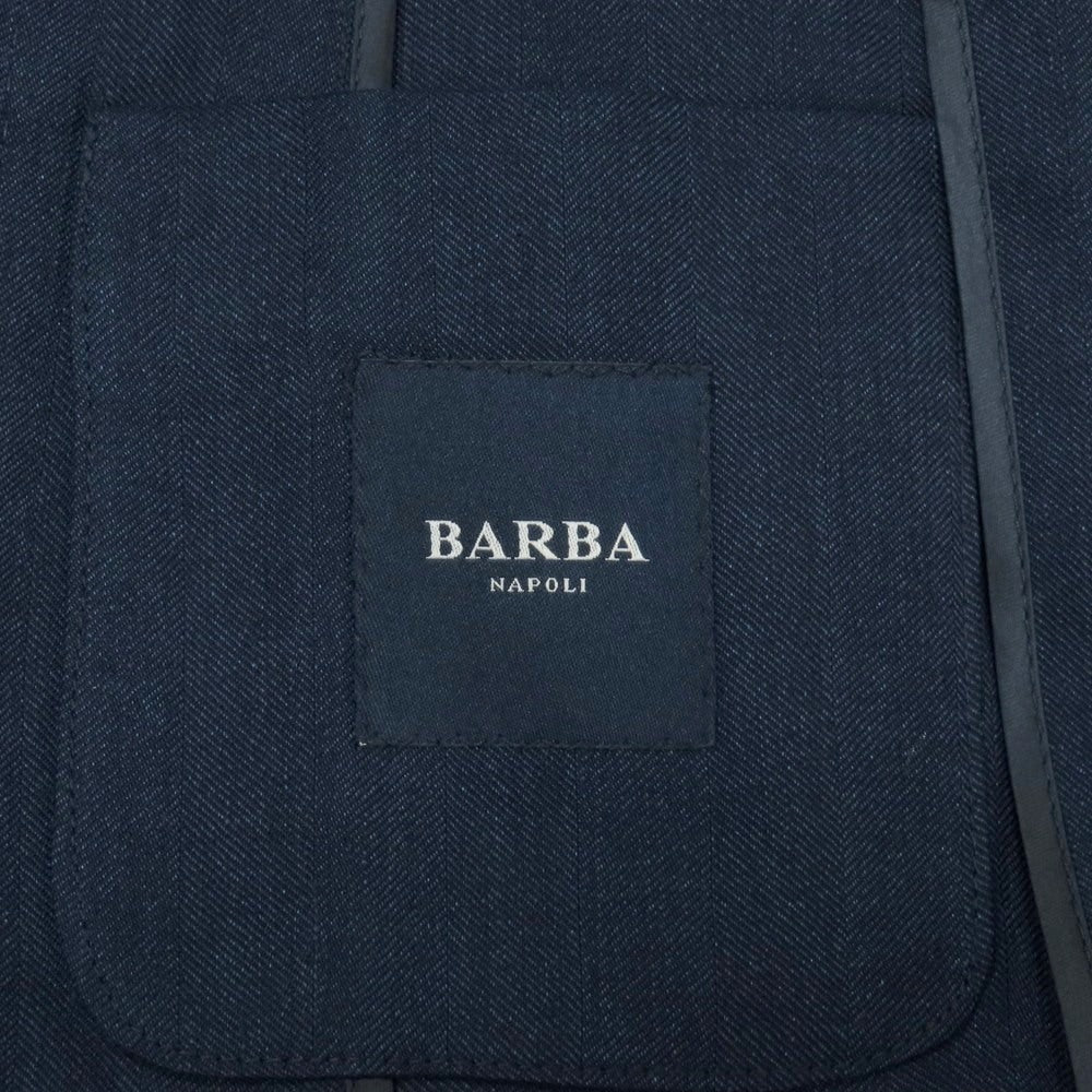 【中古】バルバ BARBA EASY JAP BM リネンウール 2B テーラードジャケット ネイビー【サイズ50】【 状態ランクB 】【 メンズ 】