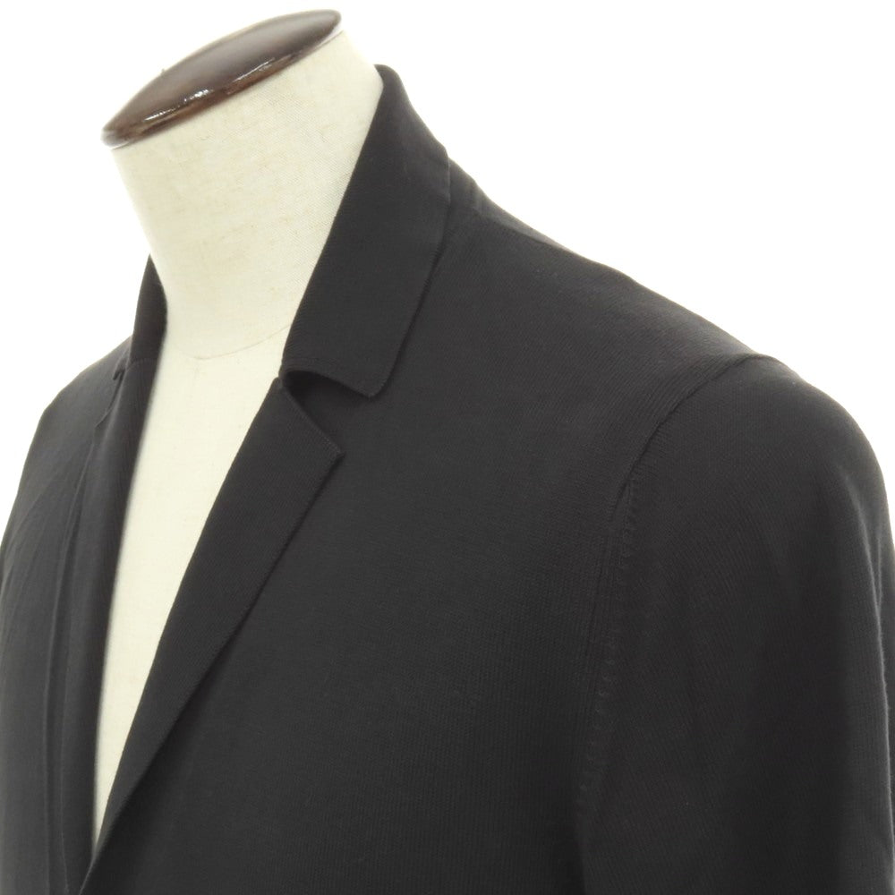 【中古】グランサッソ GRAN SASSO コットン ジャケット型 ニット カーディガン ブラック【サイズ50】【 状態ランクB 】【 メンズ 】
