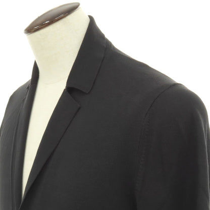 【中古】グランサッソ GRAN SASSO コットン ジャケット型 ニット カーディガン ブラック【サイズ50】【 状態ランクB 】【 メンズ 】