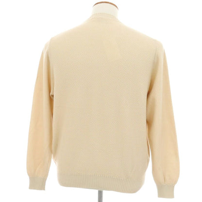 【中古】フィリッポ デ ローレンティス FILIPPO DE LAURENTIIS ギザコットン クルーネック プルオーバーニット ベージュ【サイズ48】【 状態ランクB 】【 メンズ 】