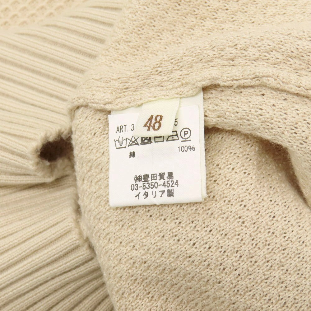 【中古】フィリッポ デ ローレンティス FILIPPO DE LAURENTIIS ギザコットン クルーネック プルオーバーニット ベージュ【サイズ48】【 状態ランクB 】【 メンズ 】