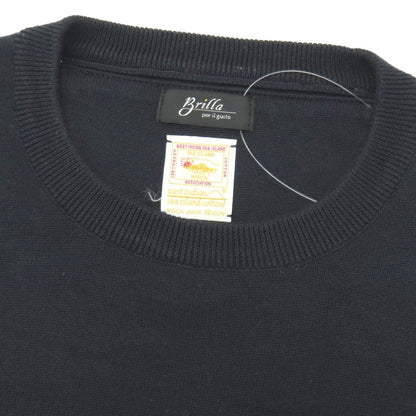 【中古】ブリッラ ペル イル グスト Brilla per il gusto シーアイランドコットン クルーネック プルオーバーニット ブラック【サイズM】【 状態ランクB 】【 メンズ 】