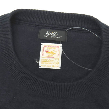 【中古】ブリッラ ペル イル グスト Brilla per il gusto シーアイランドコットン クルーネック プルオーバーニット ブラック【サイズM】【 状態ランクB 】【 メンズ 】