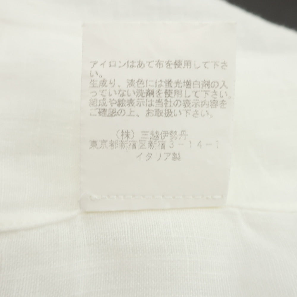 【中古】フィナモレ Finamore リネン ワンピースカラー カジュアルシャツ ホワイト【サイズM】【 状態ランクB 】【 メンズ 】