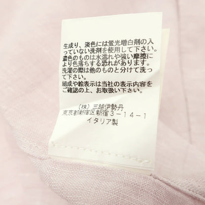 【中古】フィナモレ Finamore リネン ワンピースカラー カジュアルシャツ ライトスモークピンク【サイズM】【 状態ランクC 】【 メンズ 】