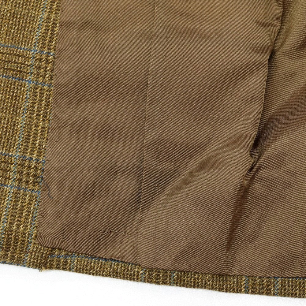 【中古】サルトリア カラッチオーロ Sartoria Caracciolo GIACCA Su misura ウール チェック 3B テーラードジャケット カーキ【サイズ表記無し（M位）】【 状態ランクB 】【 メンズ 】