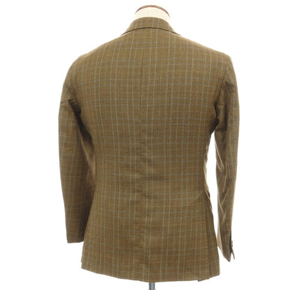 【中古】サルトリア カラッチオーロ Sartoria Caracciolo GIACCA Su misura ウール チェック 3B テーラードジャケット カーキ【サイズ表記無し（M位）】【 状態ランクB 】【 メンズ 】