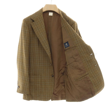 【中古】サルトリア カラッチオーロ Sartoria Caracciolo GIACCA Su misura ウール チェック 3B テーラードジャケット カーキ【サイズ表記無し（M位）】【 状態ランクB 】【 メンズ 】