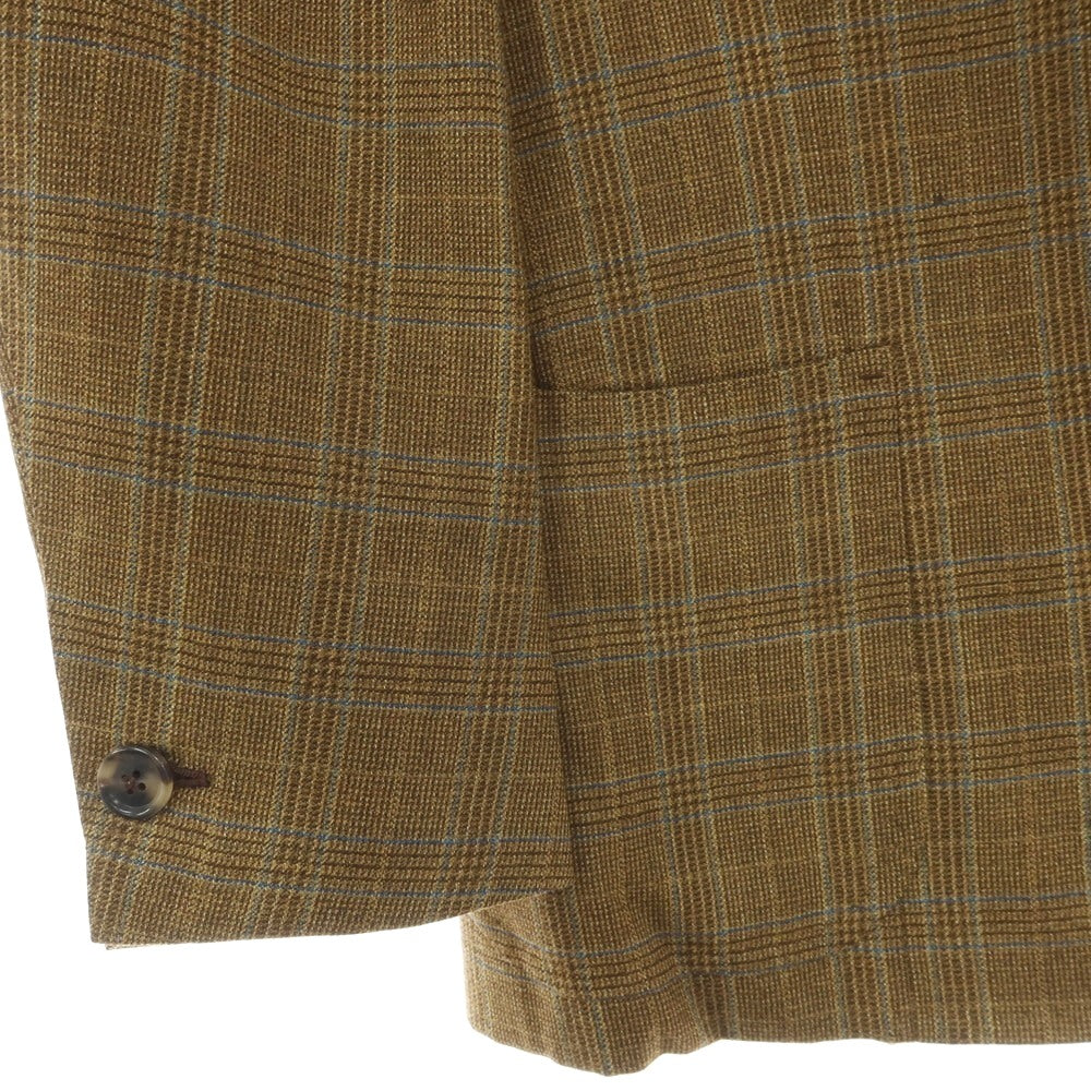 【中古】サルトリア カラッチオーロ Sartoria Caracciolo GIACCA Su misura ウール チェック 3B テーラードジャケット カーキ【サイズ表記無し（M位）】【 状態ランクB 】【 メンズ 】