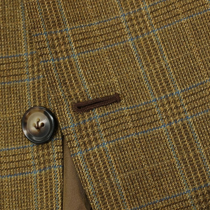 【中古】サルトリア カラッチオーロ Sartoria Caracciolo GIACCA Su misura ウール チェック 3B テーラードジャケット カーキ【サイズ表記無し（M位）】【 状態ランクB 】【 メンズ 】