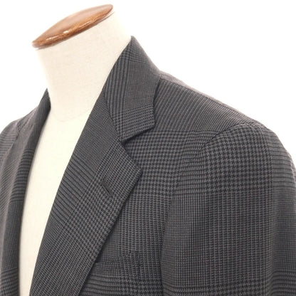 【中古】サルトリア カラッチオーロ Sartoria Caracciolo GIACCA ウール＆リネン グレンチェック 3B テーラードジャケット グレー【サイズ表記なし（M位）】【 状態ランクB 】【 メンズ 】