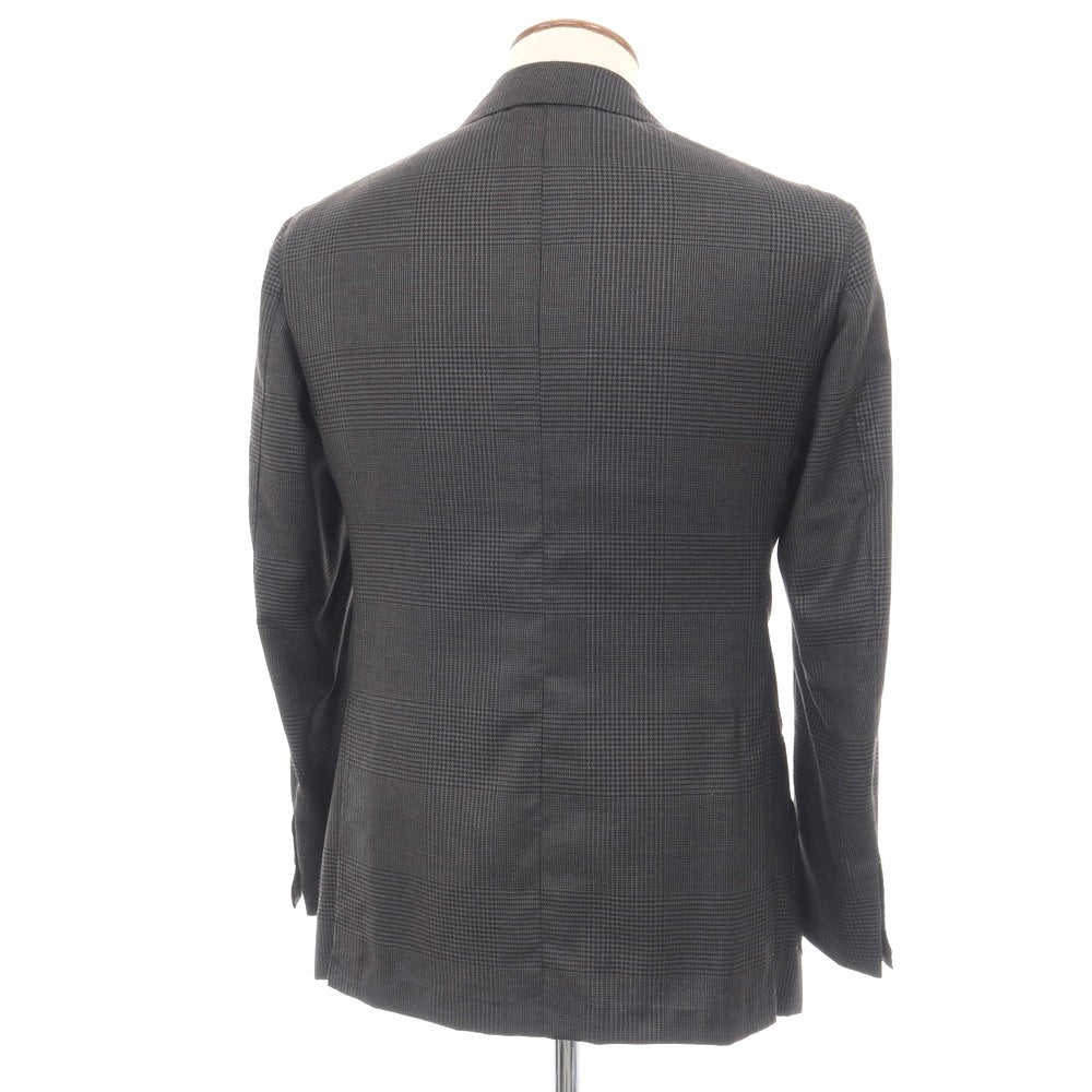 【中古】サルトリア カラッチオーロ Sartoria Caracciolo GIACCA ウール＆リネン グレンチェック 3B テーラードジャケット グレー【サイズ表記なし（M位）】【 状態ランクB 】【 メンズ 】