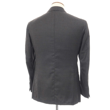 【中古】サルトリア カラッチオーロ Sartoria Caracciolo GIACCA ウール＆リネン グレンチェック 3B テーラードジャケット グレー【サイズ表記なし（M位）】【 状態ランクB 】【 メンズ 】
