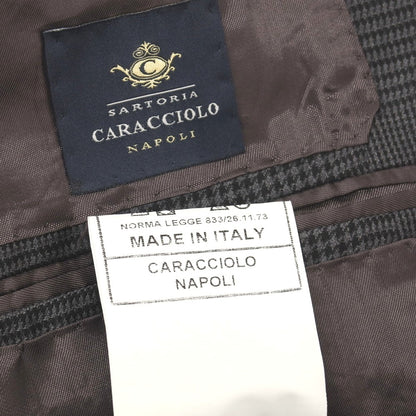 【中古】サルトリア カラッチオーロ Sartoria Caracciolo GIACCA ウール＆リネン グレンチェック 3B テーラードジャケット グレー【サイズ表記なし（M位）】【 状態ランクB 】【 メンズ 】