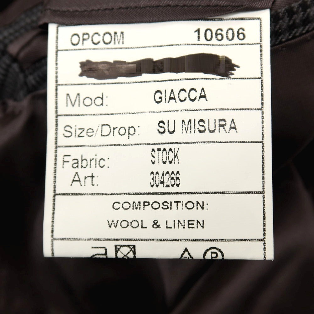 【中古】サルトリア カラッチオーロ Sartoria Caracciolo GIACCA ウール＆リネン グレンチェック 3B テーラードジャケット グレー【サイズ表記なし（M位）】【 状態ランクB 】【 メンズ 】