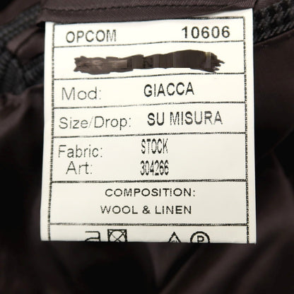 【中古】サルトリア カラッチオーロ Sartoria Caracciolo GIACCA ウール＆リネン グレンチェック 3B テーラードジャケット グレー【サイズ表記なし（M位）】【 状態ランクB 】【 メンズ 】
