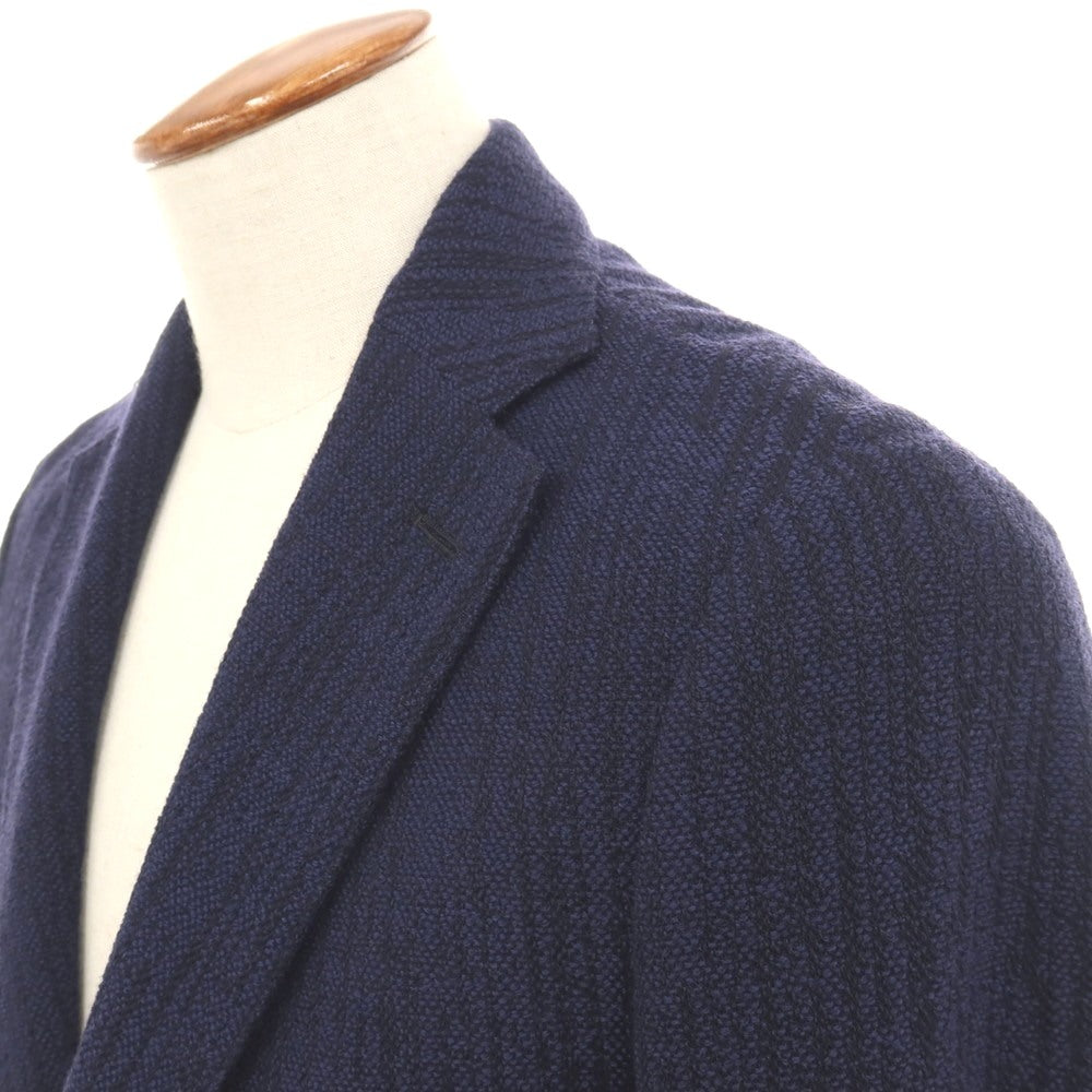 【中古】ラルディーニ LARDINI ウールコットンポリウレタン 2B テーラードジャケット ネイビーxブラック【サイズ46】【 状態ランクA 】【 メンズ 】