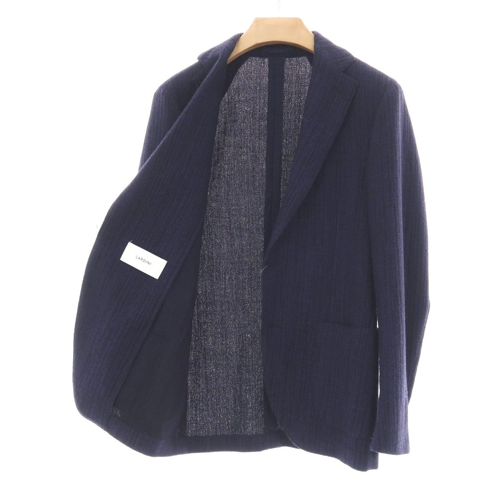 【中古】ラルディーニ LARDINI ウールコットンポリウレタン 2B テーラードジャケット ネイビーxブラック【サイズ46】【 状態ランクA 】【 メンズ 】