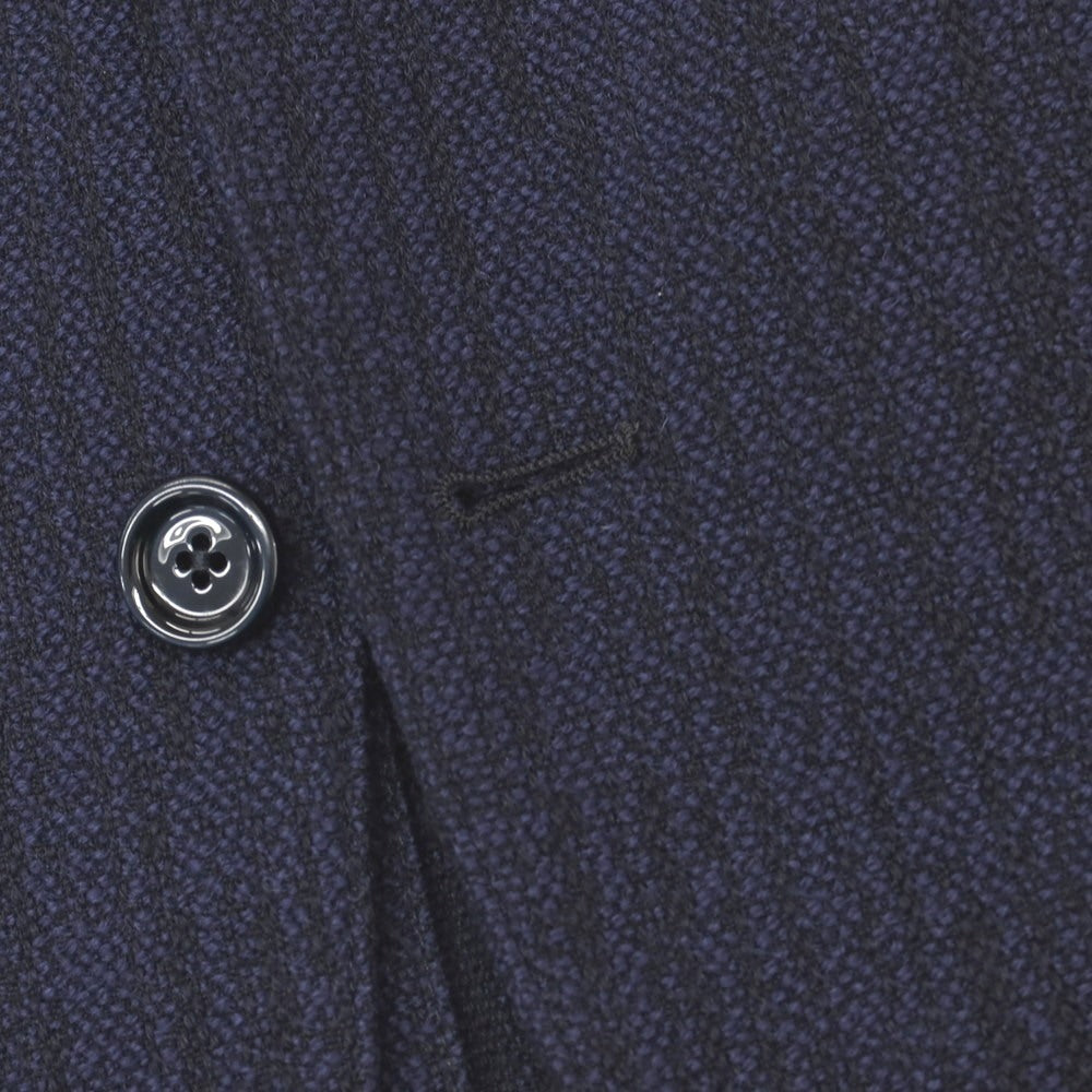 【中古】ラルディーニ LARDINI ウールコットンポリウレタン 2B テーラードジャケット ネイビーxブラック【サイズ46】【 状態ランクA 】【 メンズ 】