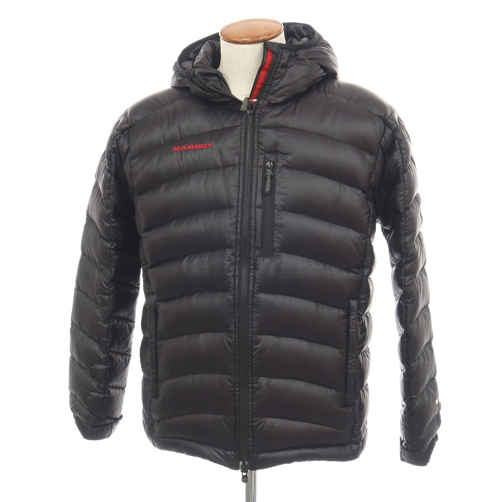【中古】マムート Mammut リップストップナイロン フーデッド ダウンジャケット ブラック【サイズ表記なし（M位）】【 状態ランクC 】【 メンズ 】