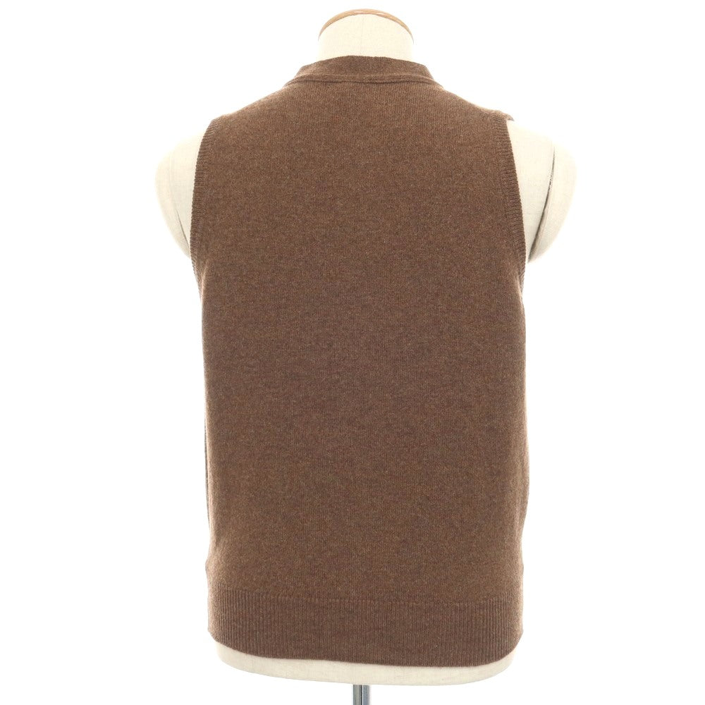 【中古】ウィリアムロッキー WILLIAM LOCKIE ニューラムズウール ニットベスト ブラウン【サイズ36/92cm】【 状態ランクB 】【 メンズ 】