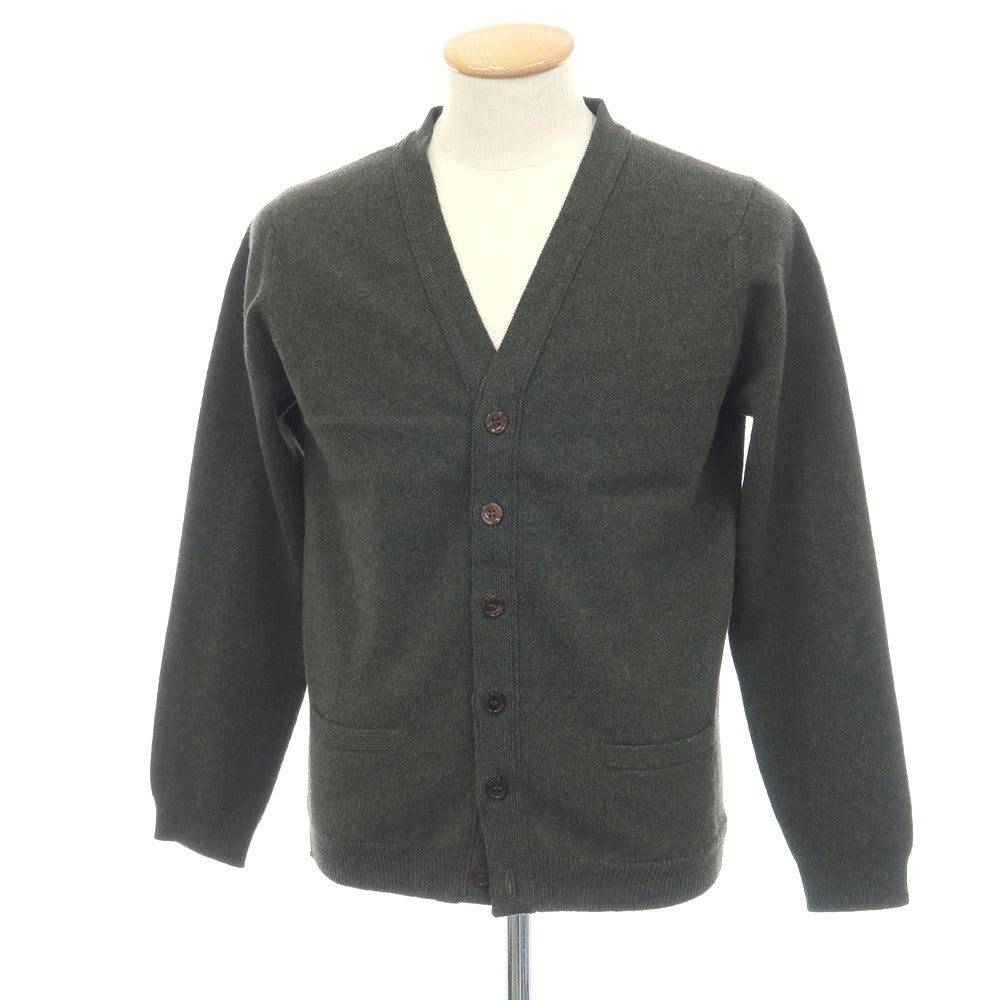 【中古】ウィリアムロッキー WILLIAM LOCKIE ニューラムズウール カーディガン ダークグリーン【サイズ36/92cm】【 状態ランクB 】【 メンズ 】