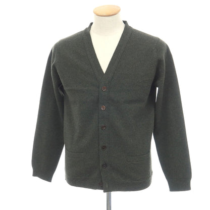 【中古】ウィリアムロッキー WILLIAM LOCKIE ニューラムズウール カーディガン ダークグリーン【サイズ36/92cm】【 状態ランクB 】【 メンズ 】