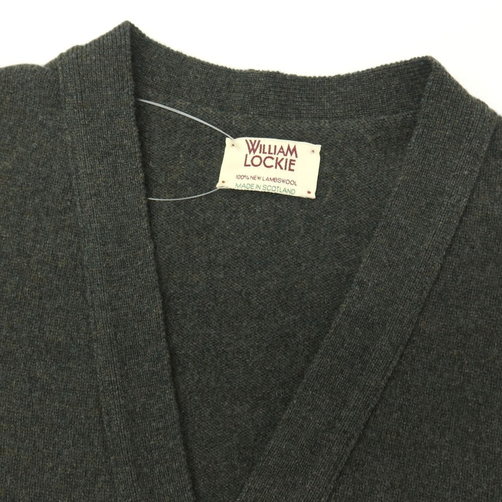 【中古】ウィリアムロッキー WILLIAM LOCKIE ニューラムズウール カーディガン ダークグリーン【サイズ36/92cm】【 状態ランクB 】【 メンズ 】