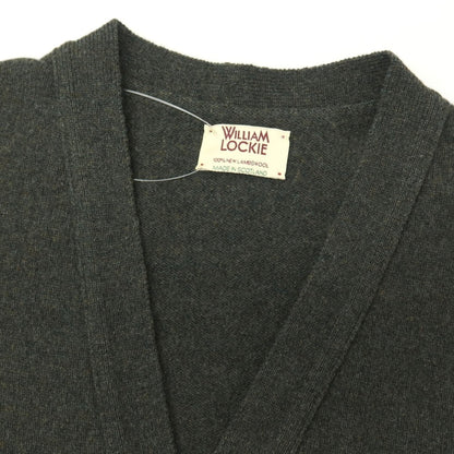 【中古】ウィリアムロッキー WILLIAM LOCKIE ニューラムズウール カーディガン ダークグリーン【サイズ36/92cm】【 状態ランクB 】【 メンズ 】