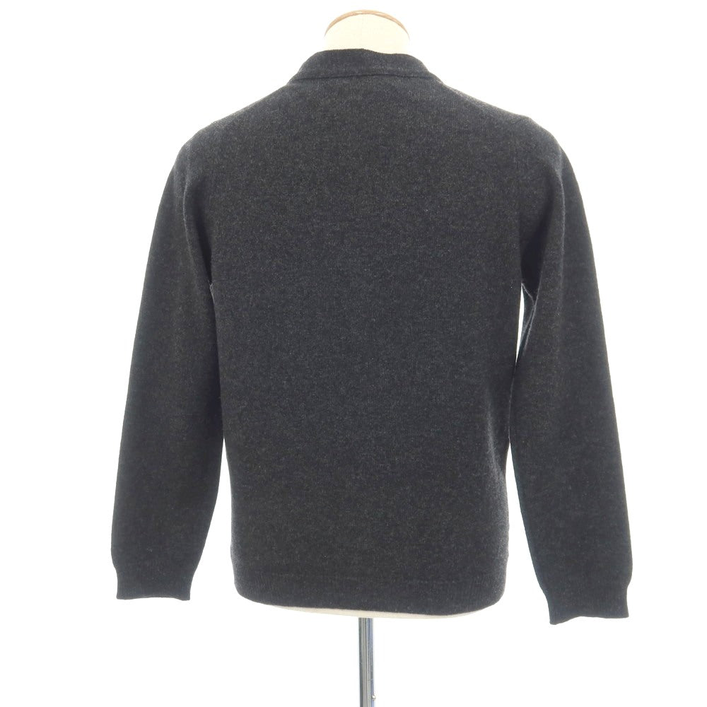 【中古】ウィリアムロッキー WILLIAM LOCKIE ニューラムズウール カーディガン ダークグレー【サイズ36/92cm】【 状態ランクB 】【 メンズ 】