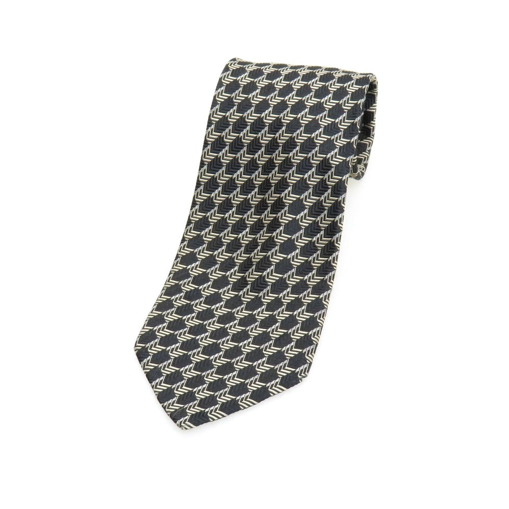 【中古】アルマーニ コレッツォーニ ARMANI COLLEZIONI シルク ネクタイ ブラックxベージュ【 状態ランクC 】【 メンズ 】【SA30/返品不可】