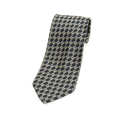 【中古】アルマーニ コレッツォーニ ARMANI COLLEZIONI シルク ネクタイ ブラックxベージュ【 状態ランクC 】【 メンズ 】