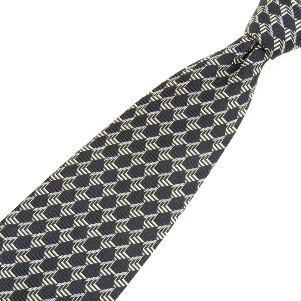【中古】アルマーニ コレッツォーニ ARMANI COLLEZIONI シルク ネクタイ ブラックxベージュ【 状態ランクC 】【 メンズ 】