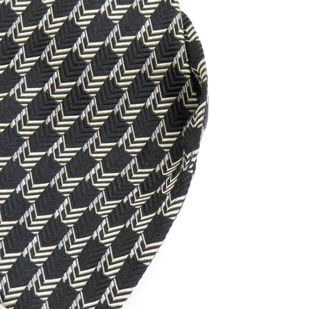 【中古】アルマーニ コレッツォーニ ARMANI COLLEZIONI シルク ネクタイ ブラックxベージュ【 状態ランクC 】【 メンズ 】