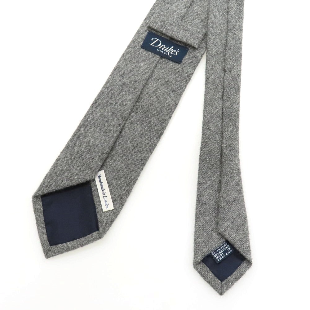 【中古】ドレイクス DRAKES カシミヤ 無地ネクタイ グレー【 状態ランクB 】【 メンズ 】