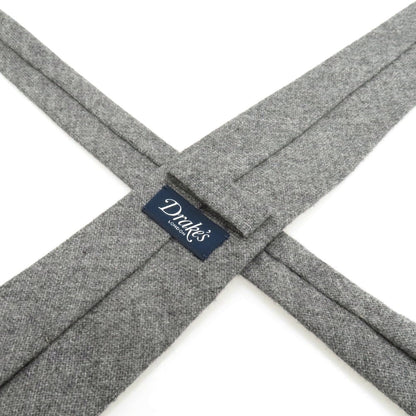 【中古】ドレイクス DRAKES カシミヤ 無地ネクタイ グレー【 状態ランクB 】【 メンズ 】