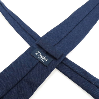 【中古】ドレイクス DRAKES カシミヤ 無地ネクタイ ネイビー【 状態ランクB 】【 メンズ 】