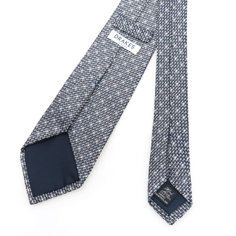 【中古】ドレイクス DRAKES シルク ドット柄ネクタイ ネイビーxライトグレー【 状態ランクB 】【 メンズ 】