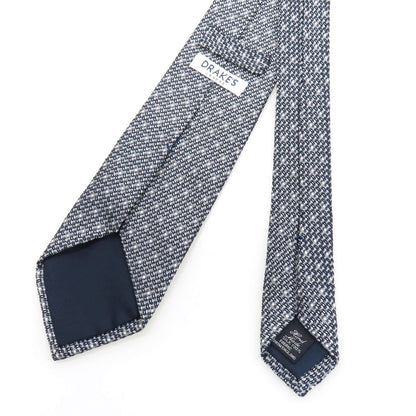 【中古】ドレイクス DRAKES シルク ドット柄ネクタイ ネイビーxライトグレー【 状態ランクB 】【 メンズ 】