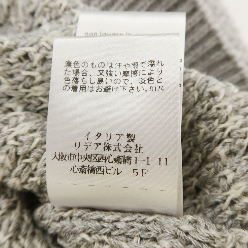 【中古】クルチアーニ CRUCIANI コットンシルクリネン クルーネック ローゲージ プルオーバーニット ライトグレー【サイズ44】【 状態ランクA 】【 メンズ 】